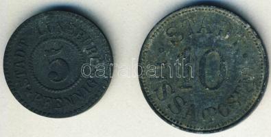 Német Birodalom / Weimari Köztársaság / Lissa-Posen d.n. 10Pf szükségpénz + Lüneburg d.n. 5Pf szükségpénz T:3