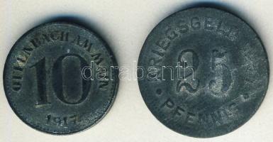 Német Birodalom/ Császárság/ Münster 1917. 25Pf szükségpénz + Offenbach Main 1917. 10Pf szükségpénz ...