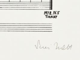 7 db, a Budapesti Új Zenei Stúdió zeneszerzőinek munkáit tartalmazó, ő általuk rajzolt és írt, kotta...