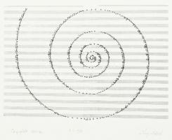 7 db, a Budapesti Új Zenei Stúdió zeneszerzőinek munkáit tartalmazó, ő általuk rajzolt és írt, kotta...