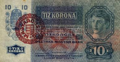 1915. 10K piros "Magyarország" körbélyegzővel T:II-/III+