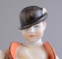 Herendi porcelán Ludas Matyi, Kézzel festett, jelzett, apró kopással, m: 21,5 cm, h: 26 cm