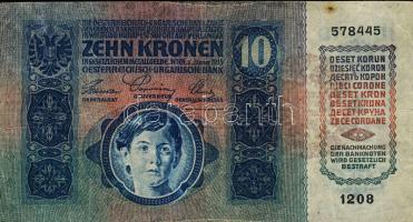 1915. 10K piros "Magyarország" körbélyegzővel T:II-/III+