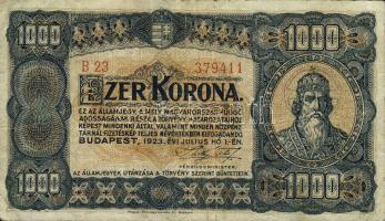 1923. 1000K "Magyar Pénzjegy..." T:III