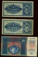 1902. 1000K piros "Deutschösterreich" fny-sal T:III/IV + 1913. 20K piros "Deutschöste...