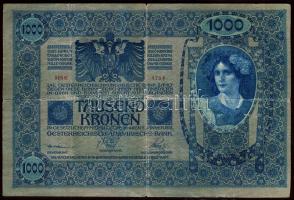 1902. 1000K piros "Deutschösterreich" fny-sal T:III/IV + 1913. 20K piros "Deutschöste...