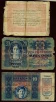 1848. 5Ft "Kossuth bankó" + 1913. 20K piros "Magyarország" fny-sal + 1915. 10K p...