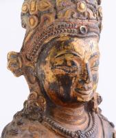 Réz Buddha fa talapzaton m: 29 cm