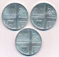 1977. 200Ft Ag (3xklf) "Magyar festők II. / Csontváry, Mányoki, Rippl-Rónai" érmesor T:BU
...
