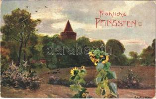 1909 Fröhliche Pfingsten / Pentecost greeting art postcard. ERIKA Nr. 2913. (EB)