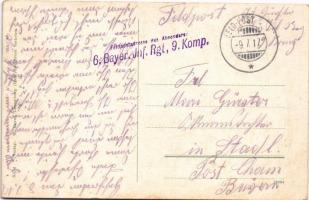 1917 Weltkrieg 1914-15. Unterstand im Argonnerwald / WWI German military shelter + "6. Bayer. I...