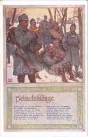 1915 Heimatsklänge / WWI Austro-Hungarian K.u.K. military art postcard. Deutscher Schulverein Karte Nr. 749. + K.u.K. Infanterieregiment Nr. 84. II. Feld-Bataillon (EK)