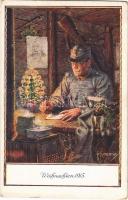 Weihnachten 1915 / WWI Austro-Hungarian K.u.K. military art postcard with Christmas greeting. Offizielle Weihnachtskarte des Kriegsfürsorgeamtes zu Gunsten der Aktion Weihnachten im Felde s: Kuderna (EK)