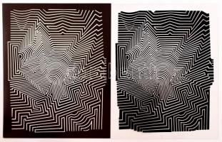 Vasarely Victor (1908-1997): Cinetiques. Szitanyomat, papír vagy műanyag lap. Neuchatel, 1973, Éditi...