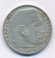 Német Harmadik Birodalom 1938D 2M Ag "Hindenburg" T:2 German Third Reich 1938D 2 Mark Ag &...