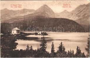 1913 Tátra, Magas Tátra, Vysoké Tatry; Csorba-tó. Erdélyi cs. és kir. udv. fényképész felvétele / Strbské pleso / Csorber See / lake (EK)