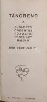 1910 Budapesti Önkéntes Tűzoltótestület báljának kitöltött táncrendje, ceruzával