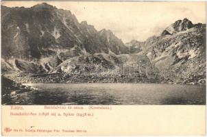 1906 Tátra, Magas-Tátra, Vysoké Tatry; Batizfalvi-tó és csúcs (Koncsiszta). Feitzinger Ede kiadása 764. Ps. / Botzdorfer-See und Spitze / Batizovské pleso, Koncistá / lake, mountain peak