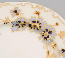 Zsolnay búzavirág mintás süteményes készlet hat személyes, teljes 6+1 darabos. Kézzel festett, jelze...