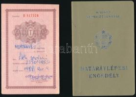 1988 Magyar Népköztársaság által kiállított fényképes határátlépési engedély valutalappal Jugoszlávi...
