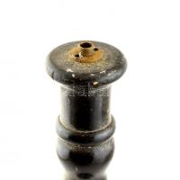 Esztergált art deco fekete lámpa talp. Szétszedhető d: 30 cm, 52 cm