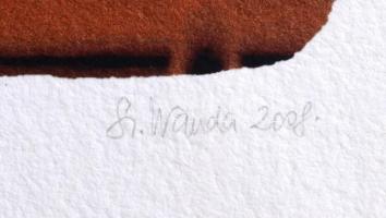 Szyksznian Wanda (1948-): Maci. Comp print, merített papír. Jelzett, számozott 17/2. 19x19 cm