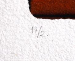 Szyksznian Wanda (1948-): Maci. Comp print, merített papír. Jelzett, számozott 17/2. 19x19 cm