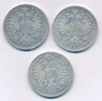 Ausztria 1879. 1Fl Ag "Ferenc József" + 1883. 1Fl Ag "Ferenc József" + 1886. 1Fl...