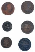 1774-1879. 1kr Cu (6db, 5xklf) T:2-,3