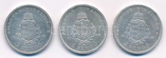 1936. 2P Ag "Liszt Ferenc" (3x) T:1-,2 
Adamo P7.3
