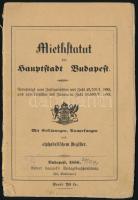 1886 Bp., Budapest székesfőváros bérleti szabályzat (Miethstatut der Hauptstadt Budapest), szakadással, 36p