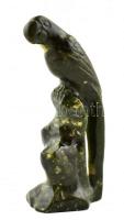 Ásványból faragott papagáj, m: jó állapotban, m: 14 cm
