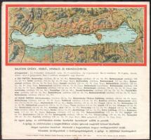 cca 1930-1940 A Balatont népszerűsítő utazási prospektus, Konecsni György (1908-1970) grafikájával