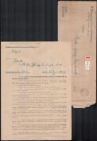 1943 M. kir. "Bercsényi Miklós" 2. honv. tábori tüzérosztály parancsnokság által kitöltésr...