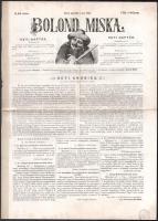 1867 Bolond Miksa című újság VIII. évfolyamának 14. száma, hátoldalán Deákot és Kossuthot ábrázoló grafikával