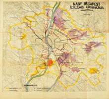 Nagy Budapest általános csatornázása helyszínrajz, Klösz Gy. és Fia Térképészeti Műintézet, 80×72 cm