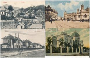 4 db RÉGI román város képeslap / 4 pre-1945 Romanian town-view postcards: Sinaia, Silistra, Bucuresti (Bucharest)