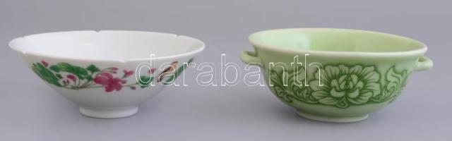 4 db japán porcelán tálka, matricásak, aljukon jelzéssel, egyiken kis kopásokkal, m: 3,5 cm, 4 cm, 5...