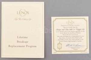 Lenox disney-s hét törpe porcelán figurák, eredeti dobozukban, 2x2 db, jelzettek, hibátlan, m: 9 cm