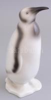 Hollóházi pingvin, kézzel festett, jelzett, hibátlan, m: 21,5 cm