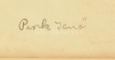 Pászk Jenő (1895-1948): Akt. Szén, papír, jelzett. Lap jobb szélén kisebb szakadással. Helyenként ki...