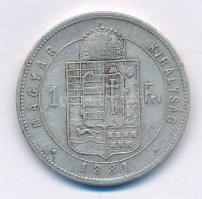 1881KB 1Ft Ag "Ferenc József / Középcímer" T:2- 
Adamo M15