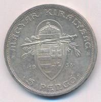 1938. 5P Ag "Szent István" T:2 ph. 
Adamo P8.1