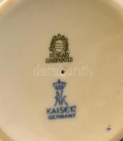 Kaiser porcelán gyertyatartók, 2 db, kézzel festett/matricás, jelzettek, hibátlan, m: 5 cm, 8,5 cm