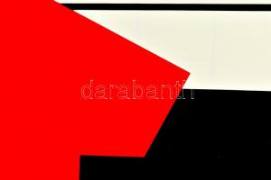 Kassák Lajos (1887-1967): Konstruktivista kompozíció. Szitanyomat, papír, jelzett a nyomaton, paszpa...