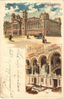 1900 Budapest V. Igazságügyi palota, belső. Kunstanstalt Kosmos S. IX. Art Nouveau litho (EB)