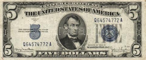 USA/Silver Certificate 1934D 5$ T:II/III