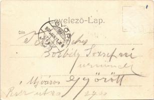 1907 Budapest VIII. Erzsébet körút, Budapest városi vasút megállóhely, villamos, Krayer E. és Társa ...