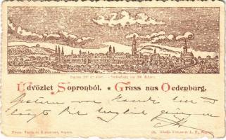 1898 Sopron, Oedenburg; 300 évvel ezelőtt. Nyomta Török és Kremszner; Kiadja Kummert L. F. 38.