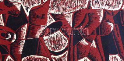 Konecsni Zsizsi (1911-2000): Táncolók, 1968. Fametszet, papír, jelzett. Próbanyomat "próba"...